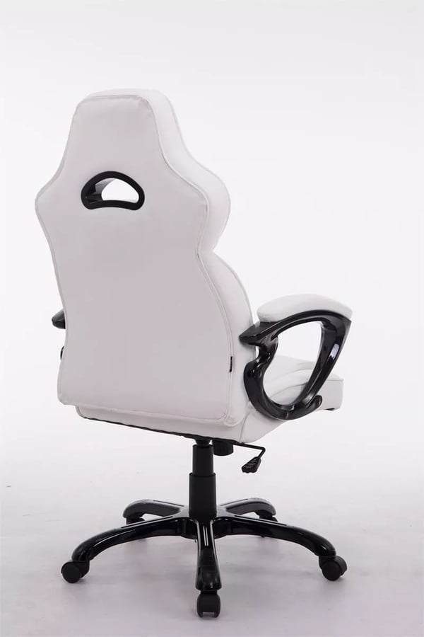 BIG XXX kontorstol, hvid kunstlæder, plaststel, ergonomisk, 180 kg bæreevne, XXL størrelse