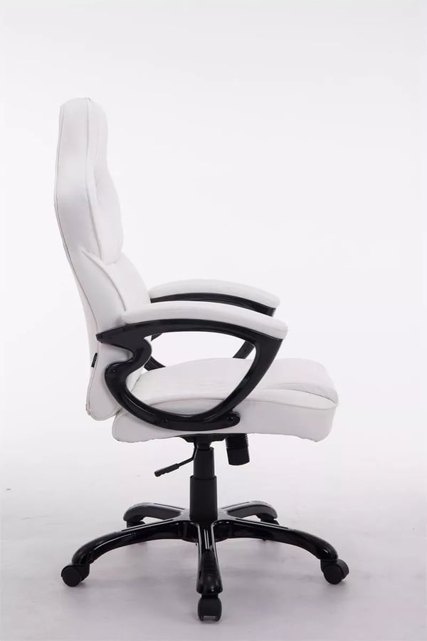 BIG XXX kontorstol, hvid kunstlæder, plaststel, ergonomisk, 180 kg bæreevne, XXL størrelse