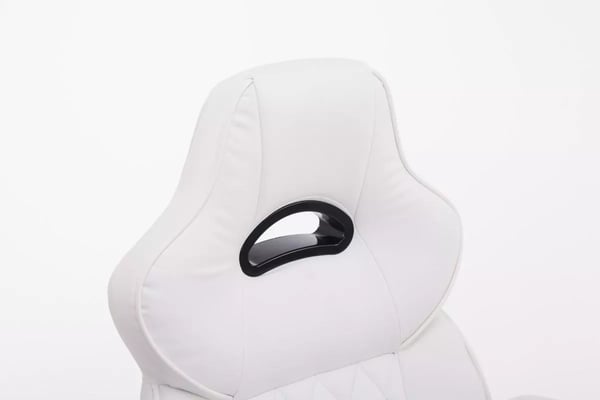 BIG XXX kontorstol, hvid kunstlæder, plaststel, ergonomisk, 180 kg bæreevne, XXL størrelse
