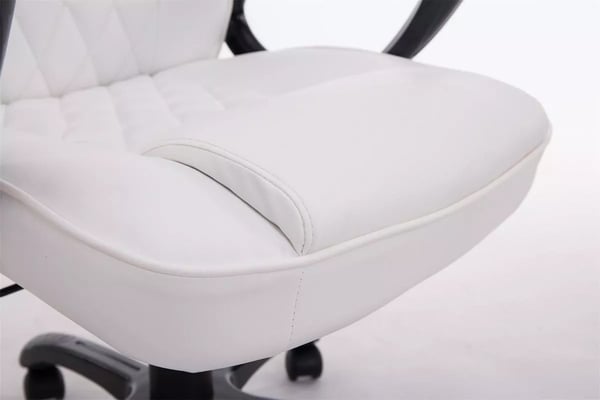BIG XXX kontorstol, hvid kunstlæder, plaststel, ergonomisk, 180 kg bæreevne, XXL størrelse