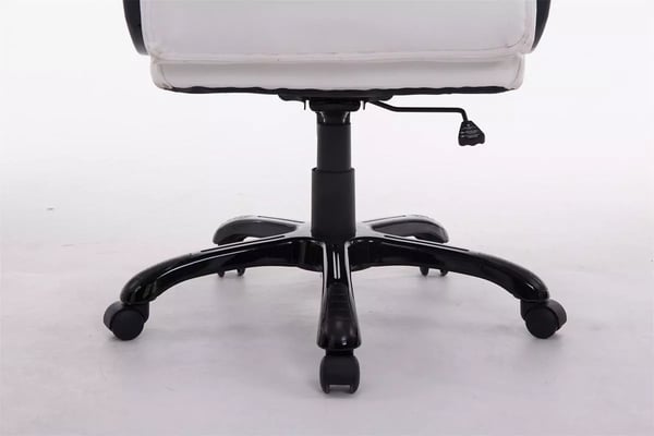 BIG XXX kontorstol, hvid kunstlæder, plaststel, ergonomisk, 180 kg bæreevne, XXL størrelse
