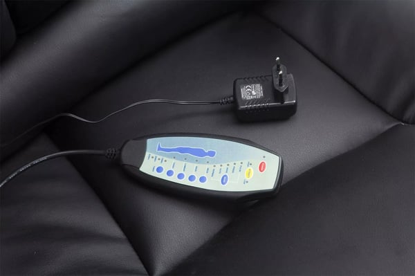 Työtuoli Pacific Hieronta ja Jalkatuki, Musta Tekonahka, Kromirunko