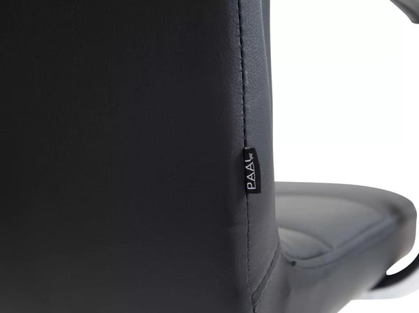 Sort kontorstol i kunstlæder med krom-look metalstel - Lucy V2 Model