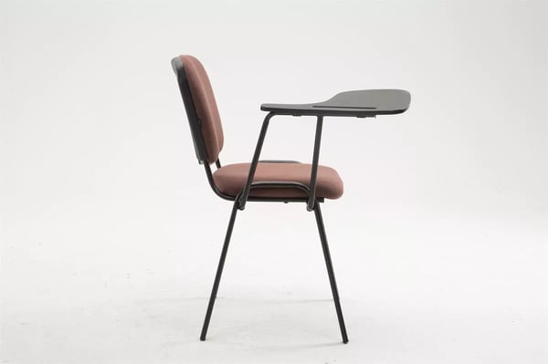 Ken stof konferencestol med klapbord - Brun med mat sort metalramme