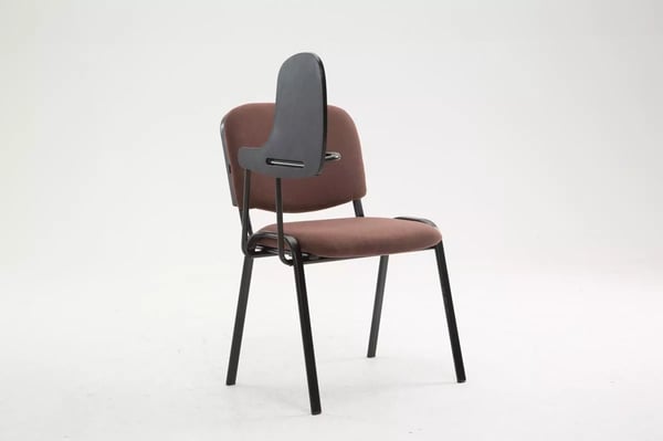 Ken stof konferencestol med klapbord - Brun med mat sort metalramme