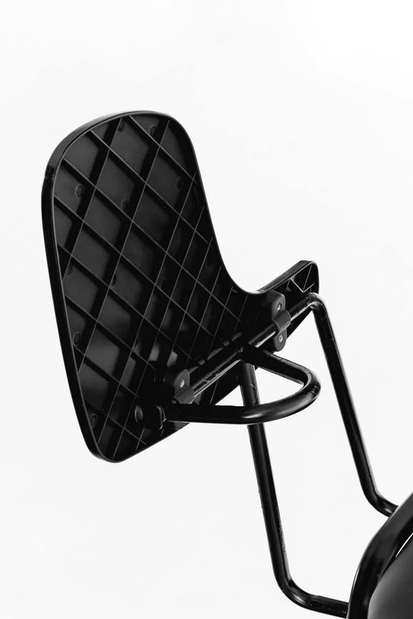 Ken Besøgsstol med Klapbord - Kunstlæder, Sort Metalstel