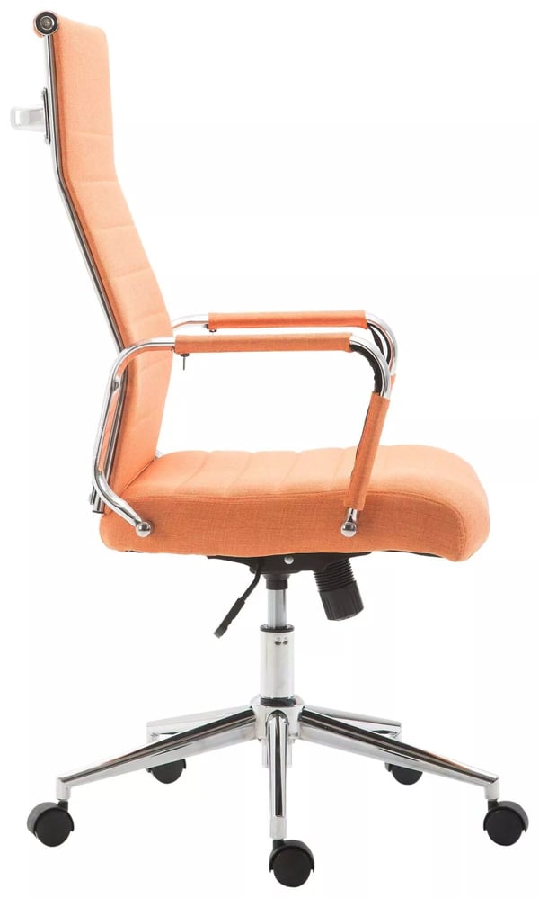 Kolumbus Orange stofkontorstol med krom-look metalfod