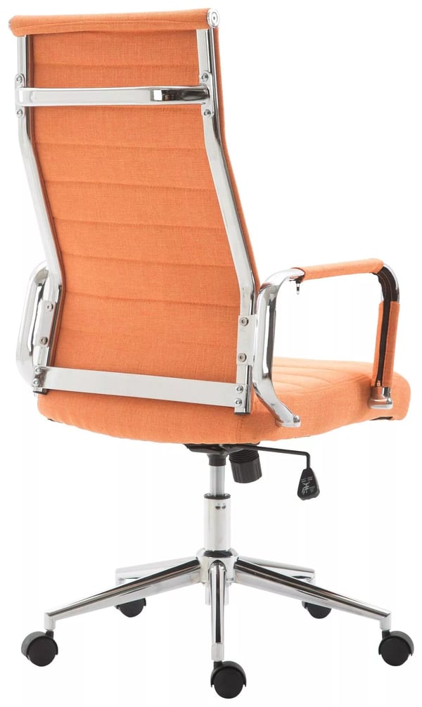 Kolumbus Orange stofkontorstol med krom-look metalfod