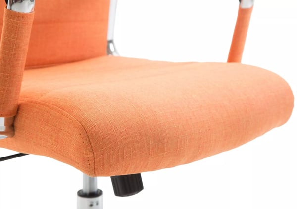 Kolumbus Orange stofkontorstol med krom-look metalfod