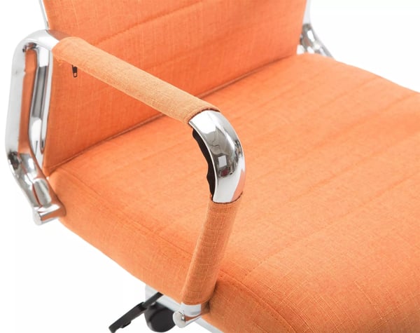 Kolumbus Orange stofkontorstol med krom-look metalfod