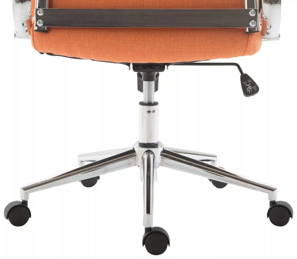Kolumbus Orange stofkontorstol med krom-look metalfod