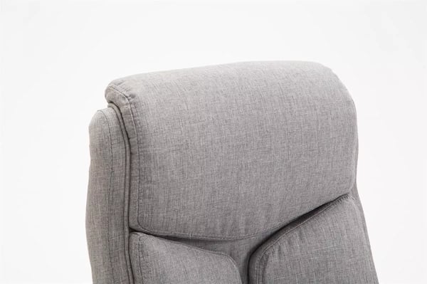 XL Kontorstol Vaud Stof Grå, Krom-look Metalstel, Ergonomisk, 140 kg Kapacitet, Vippefunktion