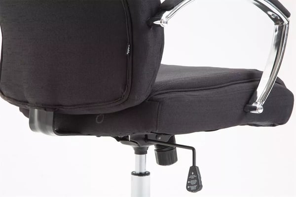 Kontorstol Vaud XL Stof Sort med Krom-look Metalstel - Ergonomisk, Kraftig op til 140 kg