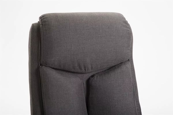 XL Kontorstol Vaud - Mørkegråt stof med krom-look metalstel, 140 kg kapacitet