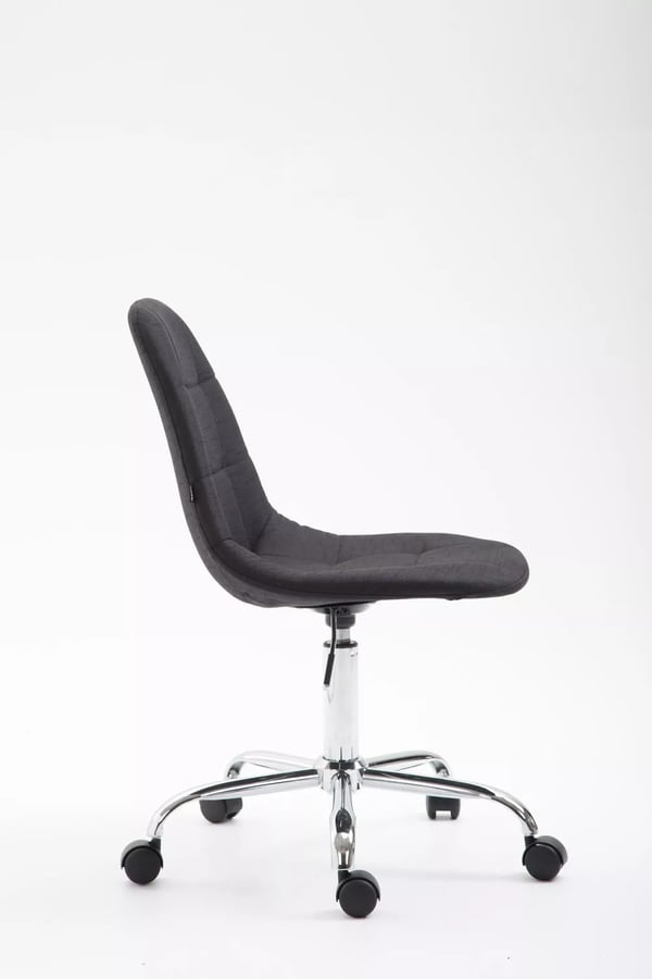 Reims kontorstol i stof med metalramme i krom-look - Sort