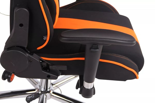 Kontorstol Limit XM - Sort/Orange Stof med Krom-look Metalramme, Massage, Varme og Ryglænsfunktioner