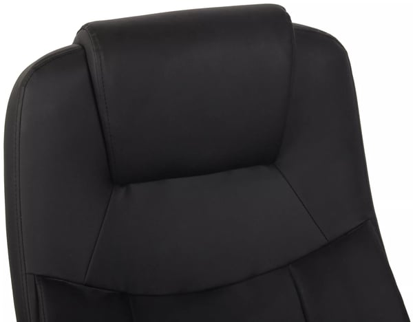 BIG Apoll Kontorstol i Kunstlæder V2 - Sort, Forkromet Metalramme, Ergonomisk Design, Justerbar Højde, Vippemekanisme