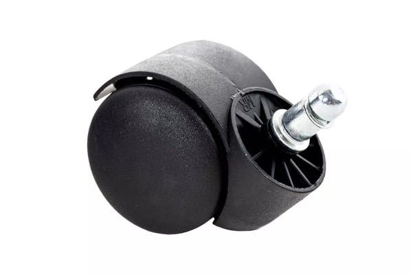 5-pak universelle plasthjul til stole - 50 mm diameter, 11 mm stift, sort