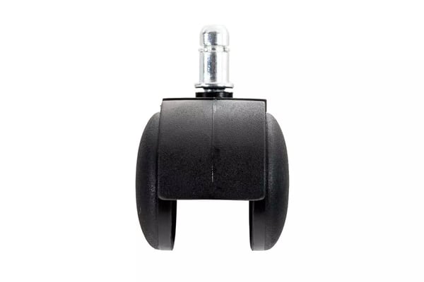 5-pak universelle plasthjul til stole - 50 mm diameter, 11 mm stift, sort