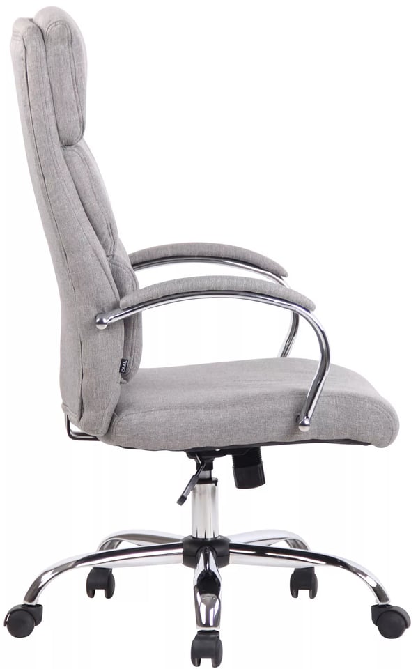 Bradford Imitation Leather Executive Chair, Grey with Chrome Metal Base