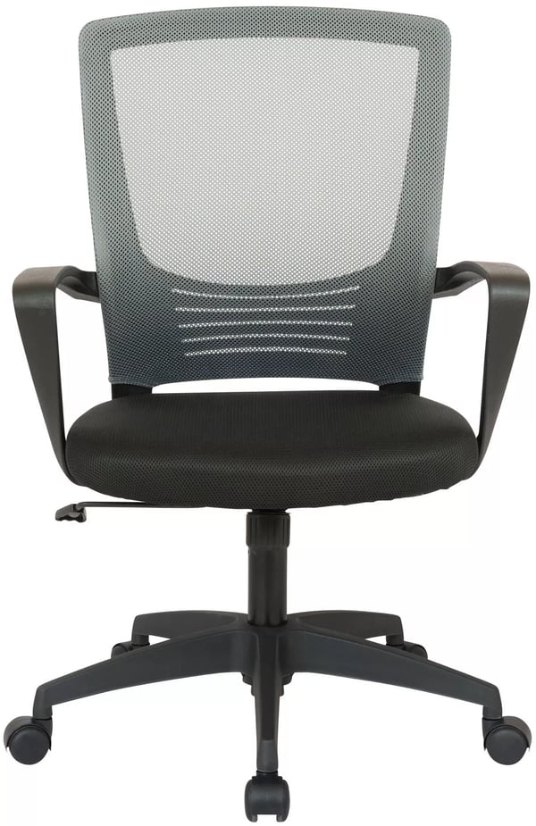 Ergonomisk kontorstol drejestol med kunstlæderbetræk og plastramme, sort/grå