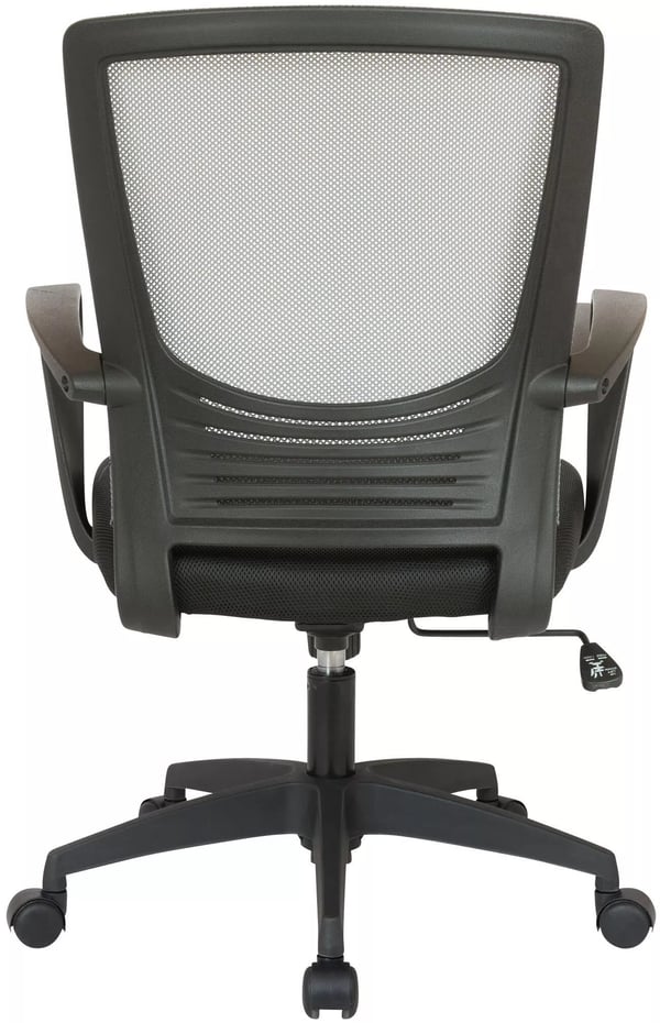 Ergonomisk kontorstol drejestol med kunstlæderbetræk og plastramme, sort/grå