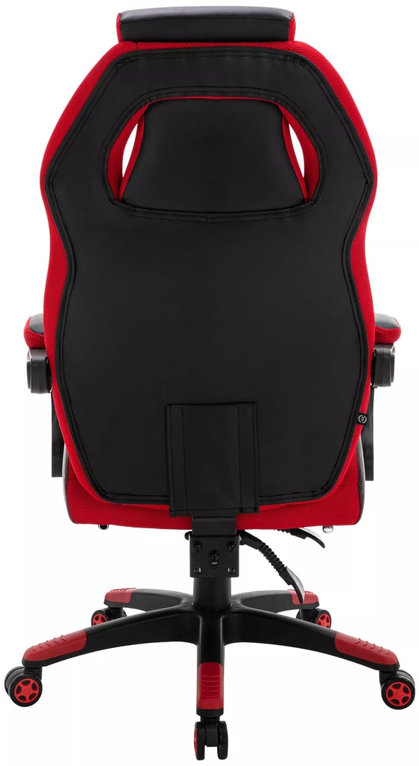 Toimistotuoli Clovis, keinonahka, musta/punainen, säädettävä, ergonominen selkänoja