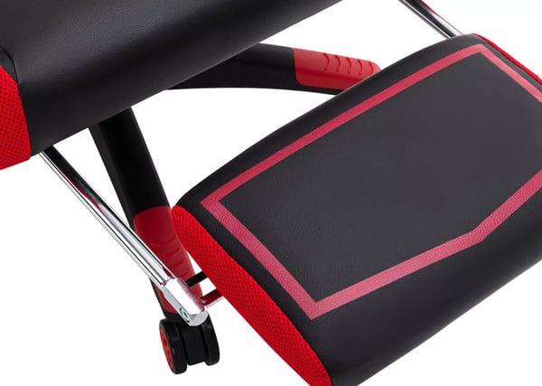 Toimistotuoli Clovis, keinonahka, musta/punainen, säädettävä, ergonominen selkänoja