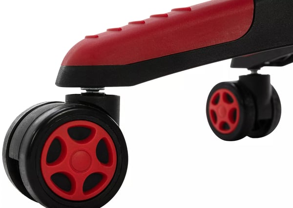 Toimistotuoli Clovis, keinonahka, musta/punainen, säädettävä, ergonominen selkänoja
