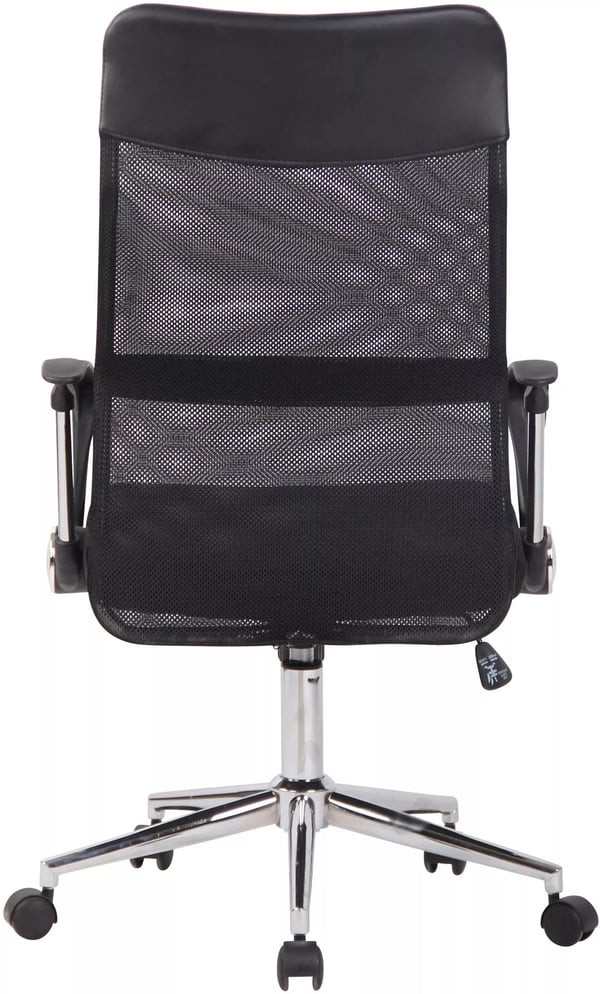Korba Ergonomisk Kontorstol med Netryg, Sort Mikrofibersæde, Krom-look Metalramme, Drejefod med Hjul