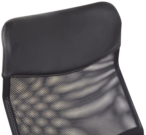 Korba Ergonomisk Kontorstol med Netryg, Sort Mikrofibersæde, Krom-look Metalramme, Drejefod med Hjul