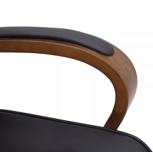 Yankton Executive Kontorstol, Valnød/Sort Kunstlæder med Krom Metalbase, Ergonomisk, Vippefunktion, Drejehjul
