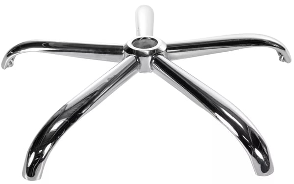 Rund kontorstolsbase i krommetal, 64 cm bredde, 50 mm gasfjedermontering