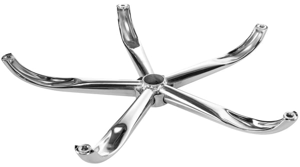 Rund kontorstolsbase i krommetal, 64 cm bredde, 50 mm gasfjedermontering