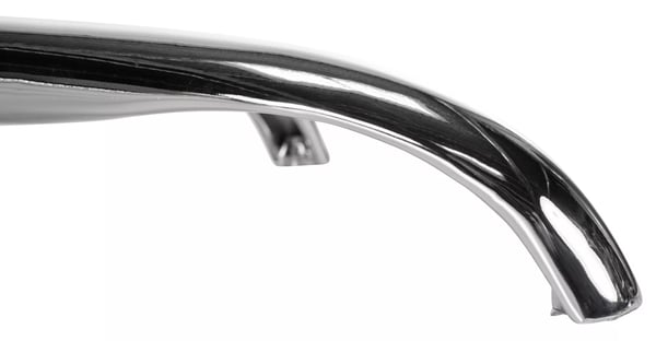 Rund kontorstolsbase i krommetal, 64 cm bredde, 50 mm gasfjedermontering