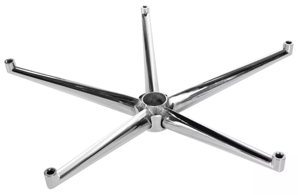Forkromet metal firkantet stolefod til kontor- og skrivebordsstole - 60 cm bredde
