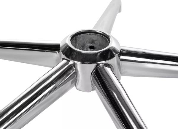 Forkromet metal firkantet stolefod til kontor- og skrivebordsstole - 60 cm bredde
