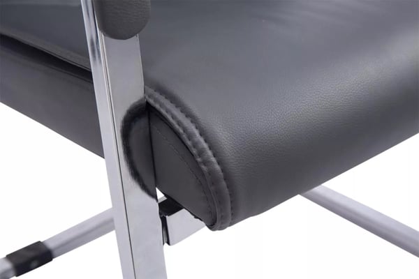 2 kpl setti Cantilever-tuoli XL Anubis, Harmaa Keinonahka, Krommetalli