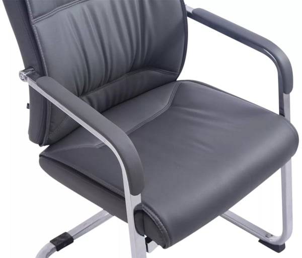 2 kpl setti Cantilever-tuoli XL Anubis, Harmaa Keinonahka, Krommetalli