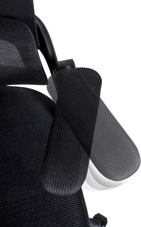Garston kontorstol - sort mikrofiber, åndbart mesh, justerbar lændestøtte, nakkestøtte, drejefod med plasthjul, maks. belastning 135 kg