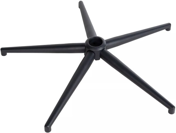 Sort metal firkantet stolefod, 65 cm diameter - Erstatningsdrejefod til kontor- og skrivebordsstole