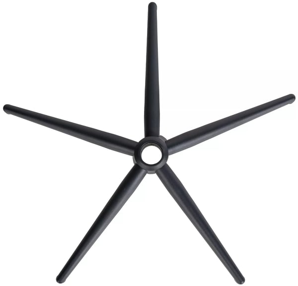 Sort metal firkantet stolefod, 65 cm diameter - Erstatningsdrejefod til kontor- og skrivebordsstole