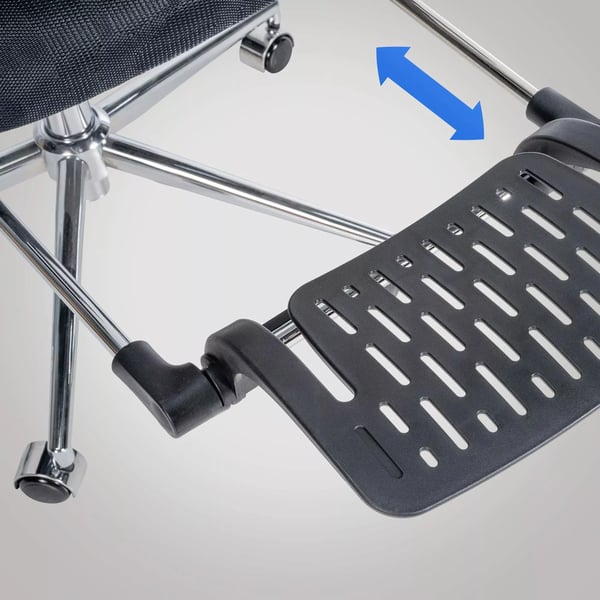 Ergonominen Työtuoli Grover, Musta Kankainen, Säädettävä, Jalkatuki, Selkänojatuki