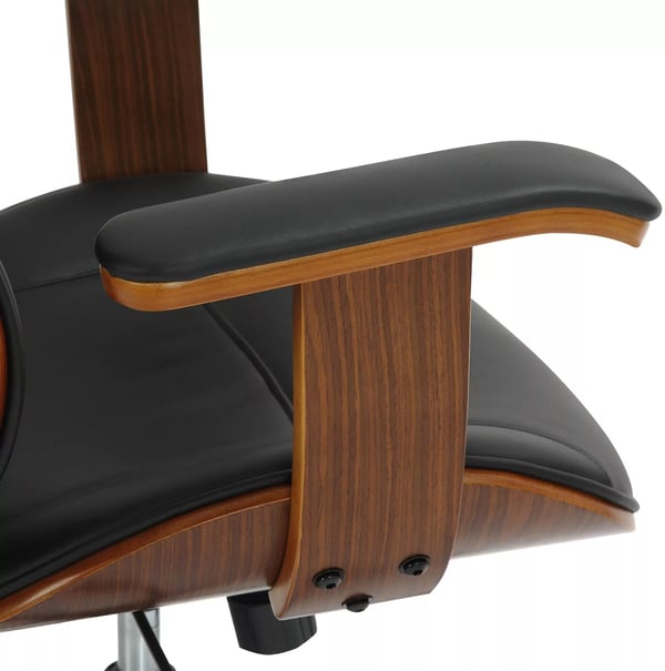 Lugo Valnød/Sort Kunstlæder Ergonomisk Kontorstol med Metalramme