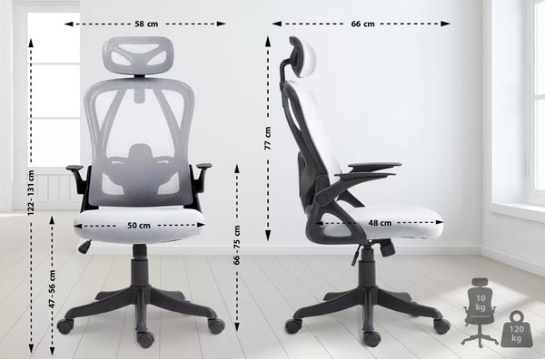 Harmaa Kangas Toimistotuoli Monipuolisilla Säätömahdollisuuksilla - Ergonominen ja Mukava