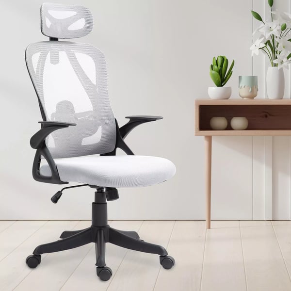 Harmaa Kangas Toimistotuoli Monipuolisilla Säätömahdollisuuksilla - Ergonominen ja Mukava