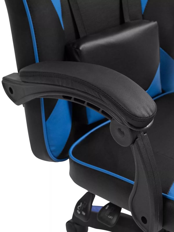 Orkney Sort/Blå Ergonomisk Kontorstol i Imiteret Læder