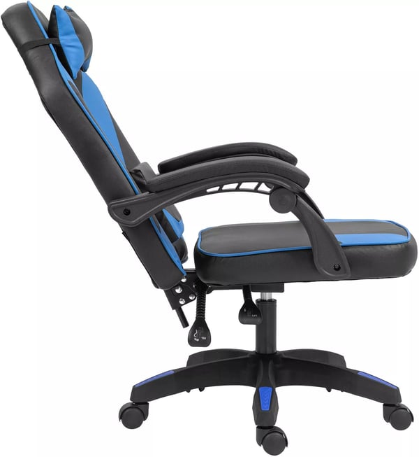 Orkney Sort/Blå Ergonomisk Kontorstol i Imiteret Læder
