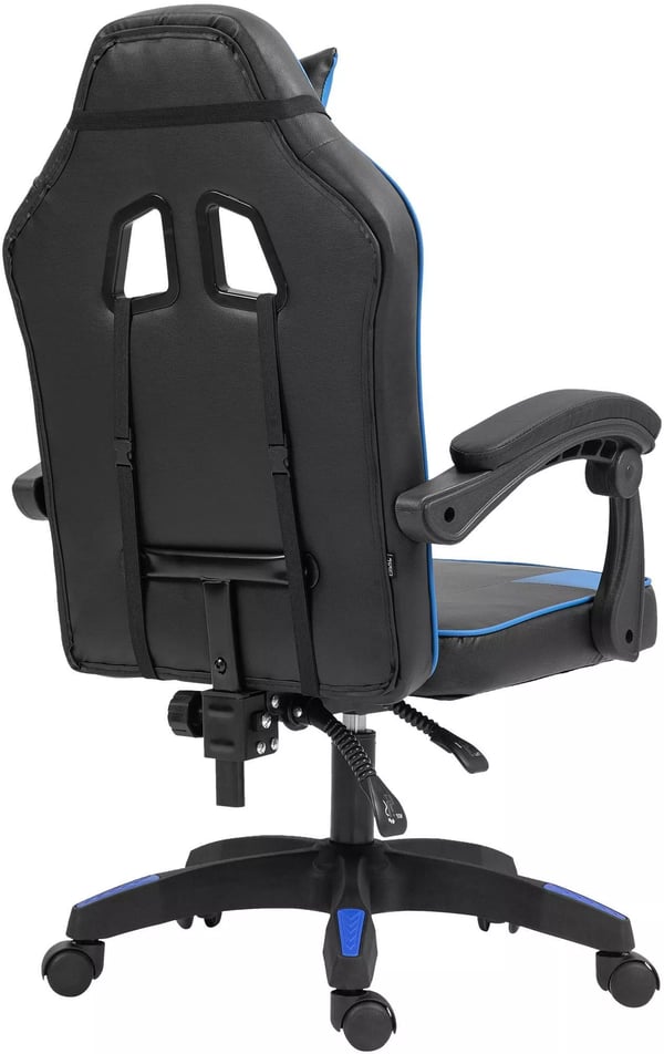 Orkney Sort/Blå Ergonomisk Kontorstol i Imiteret Læder