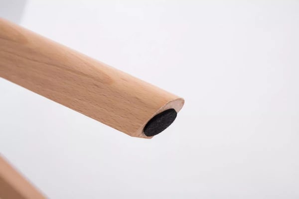 Eirik rundt sidebord i træ - Ben i naturtræ og mat hvid top (60 cm diameter)